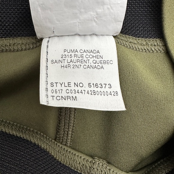 PUMA Olive Green & Gold Performance Leggings | Metallic Print | Size S - Picture 4 of 5